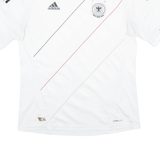 ADIDAS Germany F.C Mens Football Shirt Jersey White V-Neck L