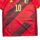 ADIDAS Belgium FA Mens Football Shirt Jersey Red V-Neck M