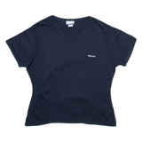 REEBOK Womens T-Shirt Blue V-Neck UK 16