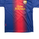 FCB Fc Barcelona Mens Football Shirt Jersey Blue V-Neck XS
