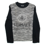 VERSACE JEANS Womens T-Shirt Black Long Sleeve S