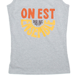 GILDAN Womens Vest Grey Sleeveless S