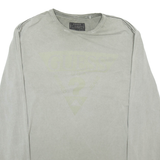 GUESS Mens T-Shirt Grey Long Sleeve XL