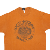 HARLEY DAVIDSON Mens Biker T-Shirt Orange XL