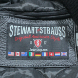 STEWART & STRAUSS Make A Change Quilted Lined Mens Varsity Jacket Black Knit Wool S