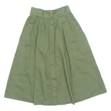 SPORT Womens A-Line Skirt Green Knee Length 90s XXS