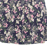 Womens A-Line Skirt Blue Knee Length Floral M