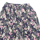 Womens A-Line Skirt Blue Knee Length Floral M