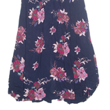 PATRONS OF PEACE Button Down Womens A-Line Skirt Blue Midi Floral S