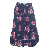 PATRONS OF PEACE Button Down Womens A-Line Skirt Blue Midi Floral S