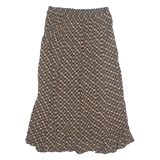 LIZ BAKER Womens A-Line Skirt Brown Midi Floral L