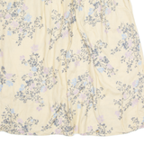 SAG HARBOR Pocketed Womens A-Line Skirt Cream Knee Length 90s Floral L