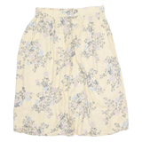 SAG HARBOR Pocketed Womens A-Line Skirt Cream Knee Length 90s Floral L