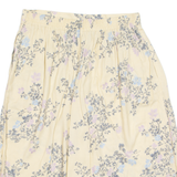 SAG HARBOR Pocketed Womens A-Line Skirt Cream Knee Length 90s Floral L