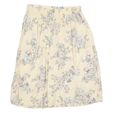 SAG HARBOR Pocketed Womens A-Line Skirt Cream Knee Length 90s Floral L