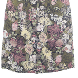 SYNARI Womens A-Line Skirt Black Midi Floral M