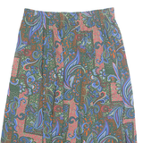 BON WORTH Pocketed Womens A-Line Skirt Blue Midi 90s Paisley XL