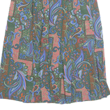 BON WORTH Pocketed Womens A-Line Skirt Blue Midi 90s Paisley XL