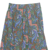 BON WORTH Pocketed Womens A-Line Skirt Blue Midi 90s Paisley XL