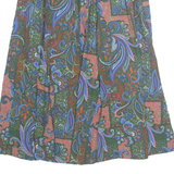 BON WORTH Pocketed Womens A-Line Skirt Blue Midi 90s Paisley XL