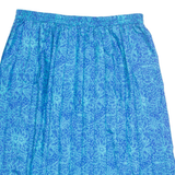 ANDREA GAYLE Pleated Womens A-Line Skirt Blue Knee Length Floral L