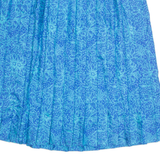 ANDREA GAYLE Pleated Womens A-Line Skirt Blue Knee Length Floral L
