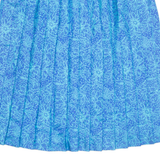 ANDREA GAYLE Pleated Womens A-Line Skirt Blue Knee Length Floral L