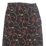 BLAIR Womens A-Line Skirt Black Midi 90s Crazy Pattern L