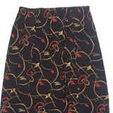 BLAIR Womens A-Line Skirt Black Midi 90s Crazy Pattern L