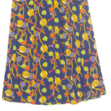Womens A-Line Skirt Blue Midi 90s Crazy Pattern S