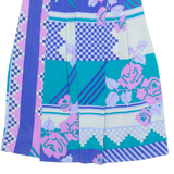 Womens A-Line Skirt Blue Knee Length Crazy Pattern UK 6