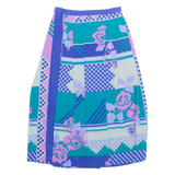 Womens A-Line Skirt Blue Knee Length Crazy Pattern UK 6
