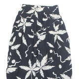 CALIFORNIA CRUSH Palm Tree Print Womens A-Line Skirt Black Midi Floral S