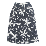 CALIFORNIA CRUSH Palm Tree Print Womens A-Line Skirt Black Midi Floral S