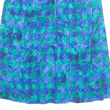 FRANKEN WALDER Womens A-Line Skirt Blue Midi 90s Crazy Pattern L