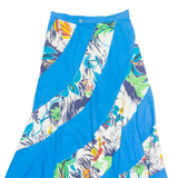 Womens Swing Skirt Blue Long Floral S