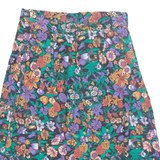 TURTLEBACK Womens A-Line Skirt Black Knee Length 90s Floral M