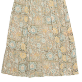 Womens Pleated Skirt Brown Midi 90s Crazy Pattern M