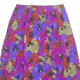 Womens A-Line Skirt Blue Knee Length Floral L