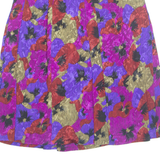 Womens A-Line Skirt Blue Knee Length Floral L