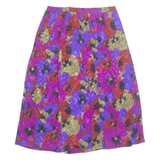 Womens A-Line Skirt Blue Knee Length Floral L