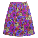 Womens A-Line Skirt Blue Knee Length Floral L