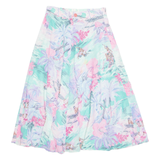 Hawaiian Womens Swing Skirt Blue Knee Length Floral S