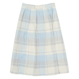 Womens Pleated Skirt Blue Midi Plaid M