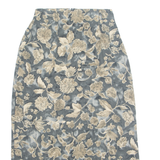 TSAIBEH Womens Straight Skirt Grey Midi Floral UK 10