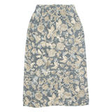 TSAIBEH Womens Straight Skirt Grey Midi Floral UK 10