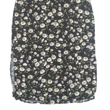 INNOVATION Side Slits Womens Straight Skirt Black Long 90s Floral XXS