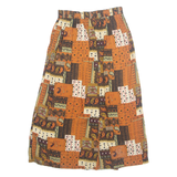 KB LAURENCE Womens A-Line Skirt Brown Midi 90s Paisley UK 8