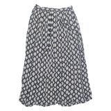 LIZ CLAIREBORNE Womens A-Line Skirt Black Midi 90s Crazy Pattern UK 10