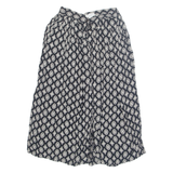 LIZ CLAIREBORNE Womens A-Line Skirt Black Midi 90s Crazy Pattern UK 10